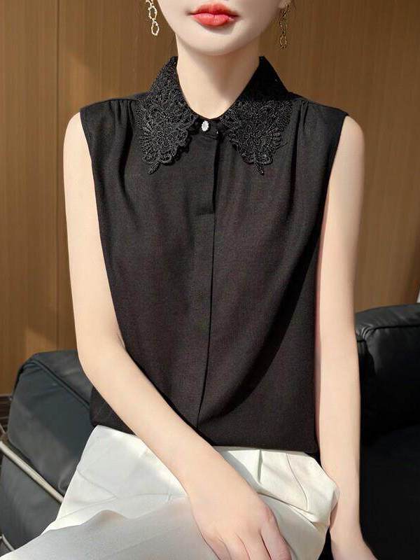 Lace Trim No Sleeve Knitted Sh - Women Formal Wear Vest avis et prix
